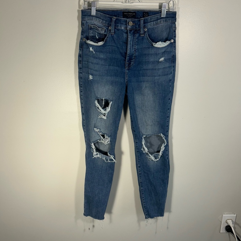 Lucky Brand High Rise Skinny Bridgette Ankle Blue Jeans Size 8/29 (actual 28x26)